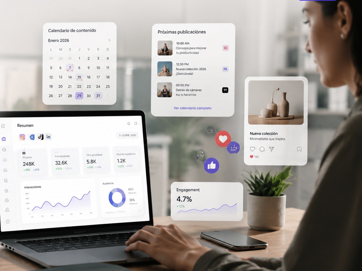 Gestión de redes sociales, contenido y métricas