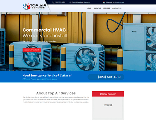 Proyecto Top Air Service desarrollado por CerteroWeb