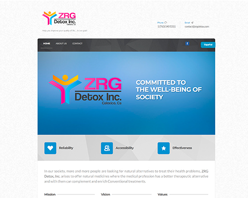 Proyecto ZRG Detox desarrollado por CerteroWeb